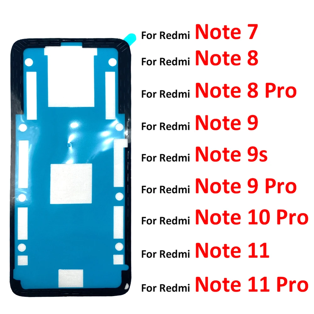 2Pcs, New For Xiaomi Redmi Note 7 8 9 9s 10 11 11s Pro 4G 5G Back Glass Cover Adhesive Sticker Glue Tape Replacement Parts