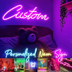 Custom Neon Signs DIY Weddding Party Birthday Name Business Logo Letters Anime  Art Neon Gift Sign Neon Wall Lights Neon Mural