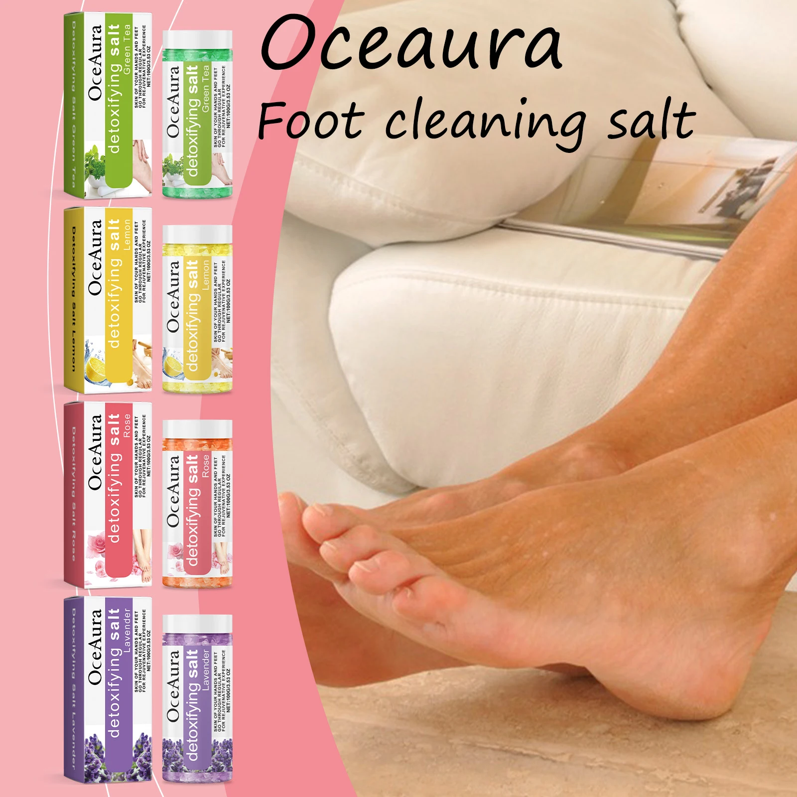 

Oceaura Foot Bath Salt Lasting Fresh Fragrance Nourishing Foot Skin Relaxing Soothing Body and Mood Reduce Stress Foot Bath Salt