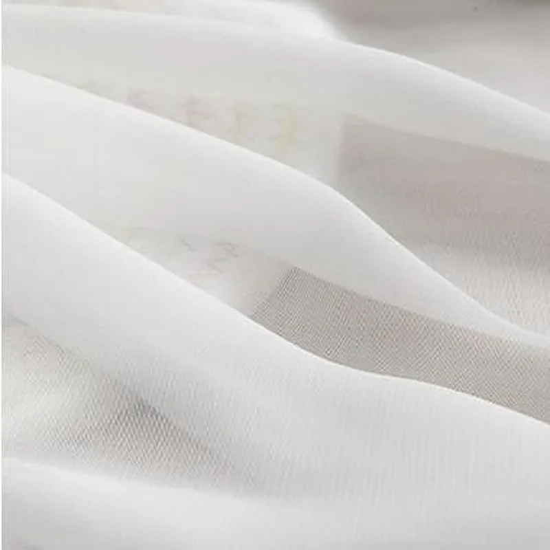 Tissu transparent blanc uni de couleur unie, matériau de robe en mousseline de soie transparente, tissu de Voile crêpe doux