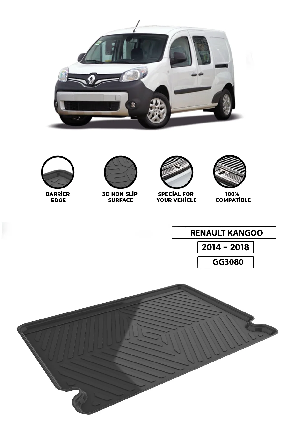 

For RENAULT-KANGOO-2014-2018 luggage compartment Diffuser Extension Rear Bumper Attachment Luggage compartment