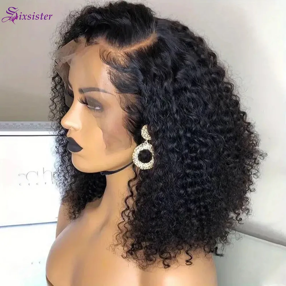 

16Inch Short Bob Wigs 13x4 Lace Frontal Deep Wave Bob Wig Human Hair 200% Density Deep Curly 100% Virgin Human Hair Wet and Wavy