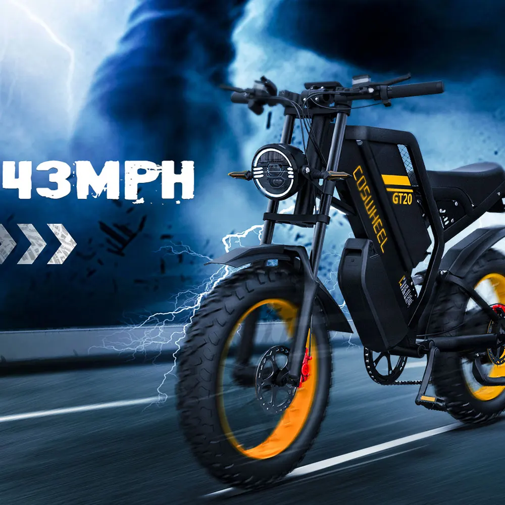 Coswheel GT20 MAX EBIKE 2000W 60V 40Ah Fat Tire Powerful Electric Bike SAMSUNG BATTERY CELL Dual BATTERY Adult Mountain Ebike