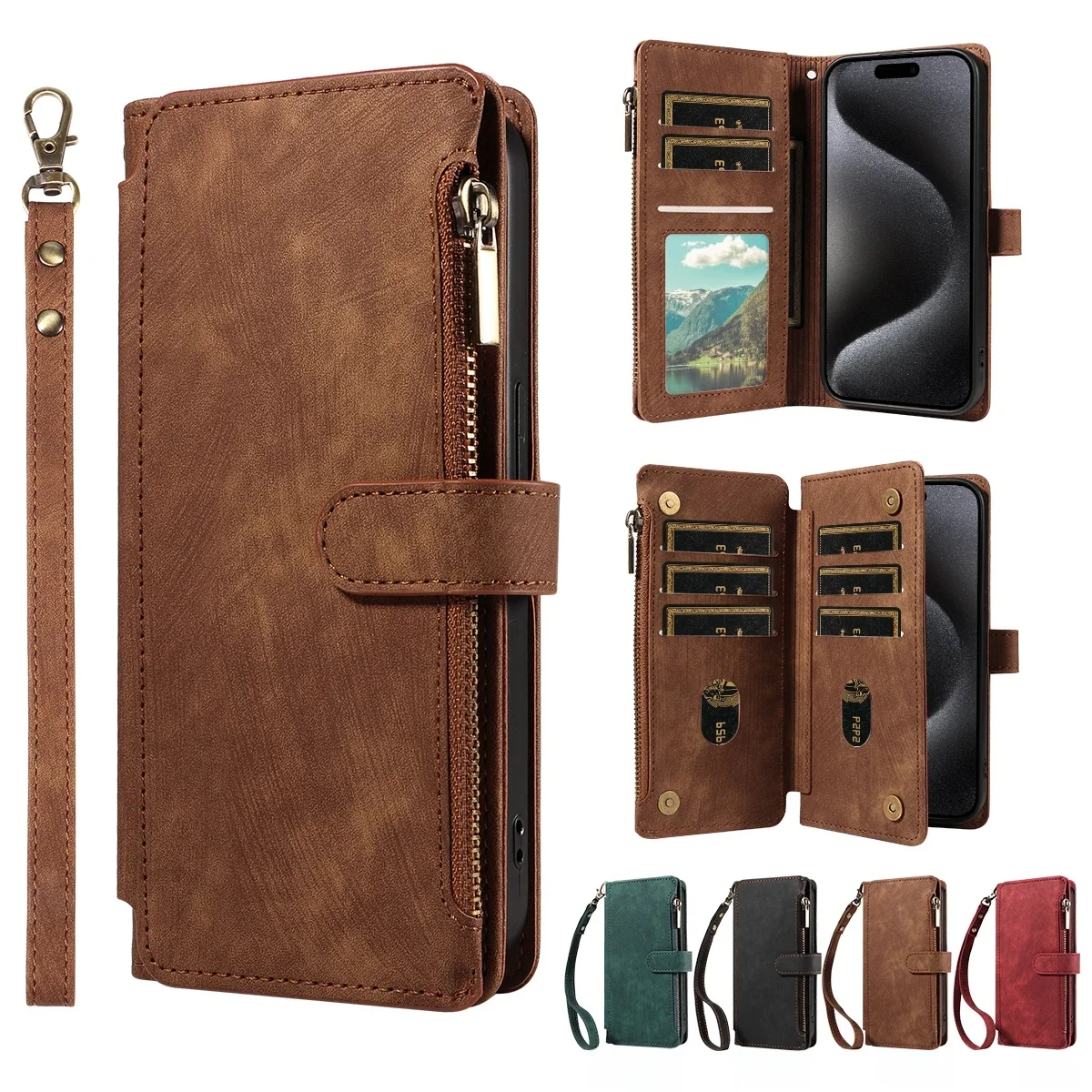 Vintage kunstleer hoesje voor Samsung GalaxyA235G A24 A25 A31 A32 A33 A34 A35 A50 A51 A52 A53 A54 Flip Wallet Style telefoonhoesje - afbeelding 2