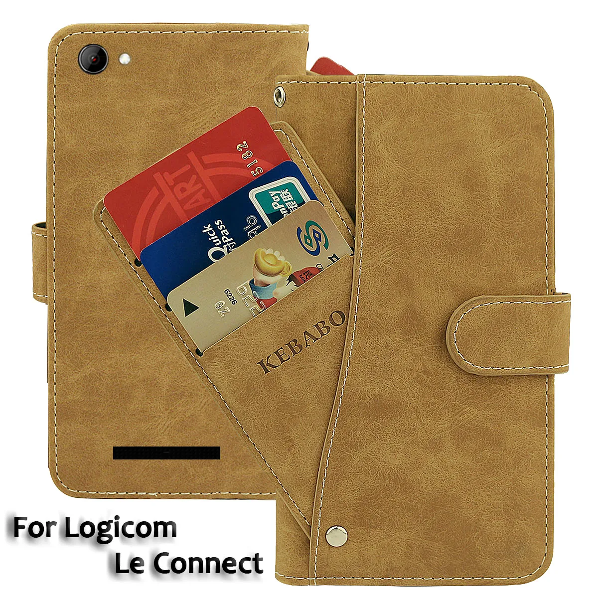 Vintage Leather Wallet Logicom Le Connect Case 5.45