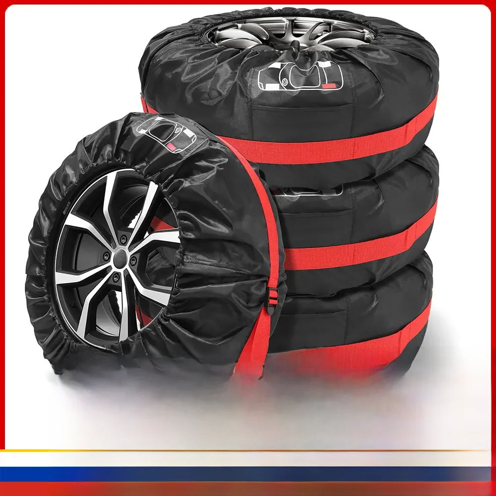 AD 4 pièces sacs de rangement housse de pneu housse de pneu de secours de voiture sac de rangement pour accessoires de roue de voiture sacs de roue portables anti-poussière