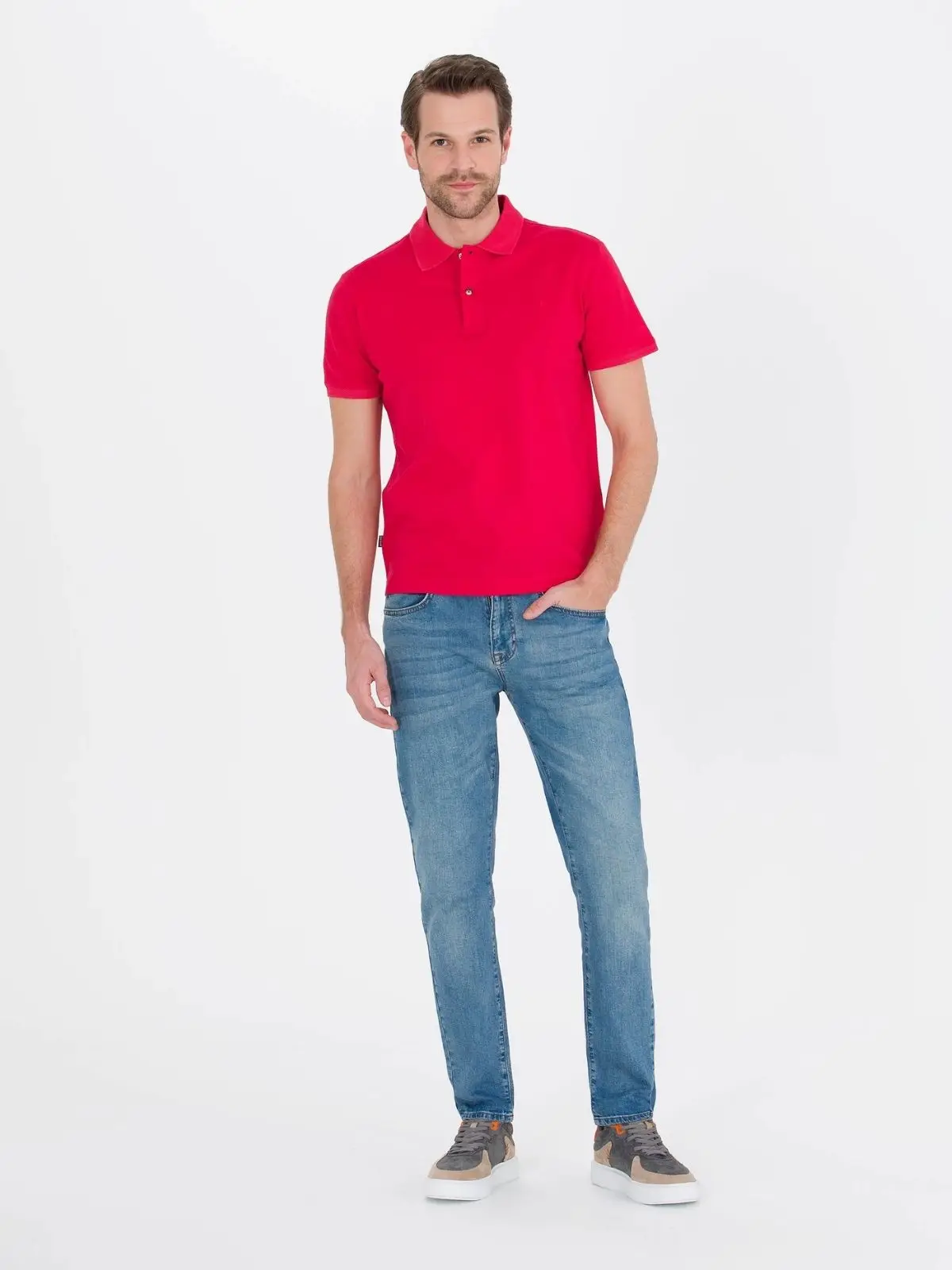 Pierre Cardin-Camiseta de manga corta con cuello de Polo, camisa 100% de algodón, Color sólido, sin bolsillo, informal, Verano