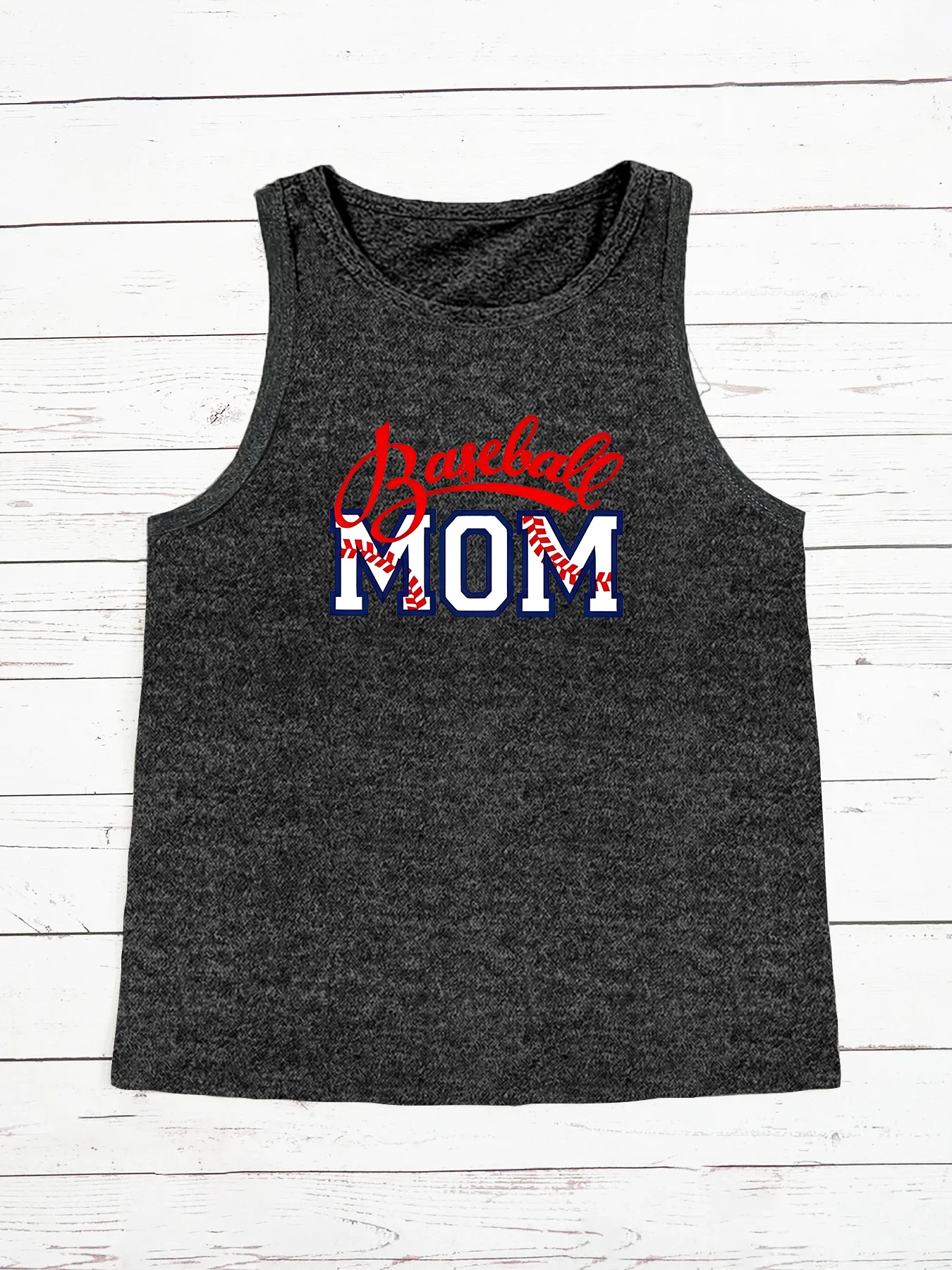 Basketball Mom  Letter Print Funny Fashion Funny Sports Women's Tank Top Loose O Neck Sleeveless Casual Tank