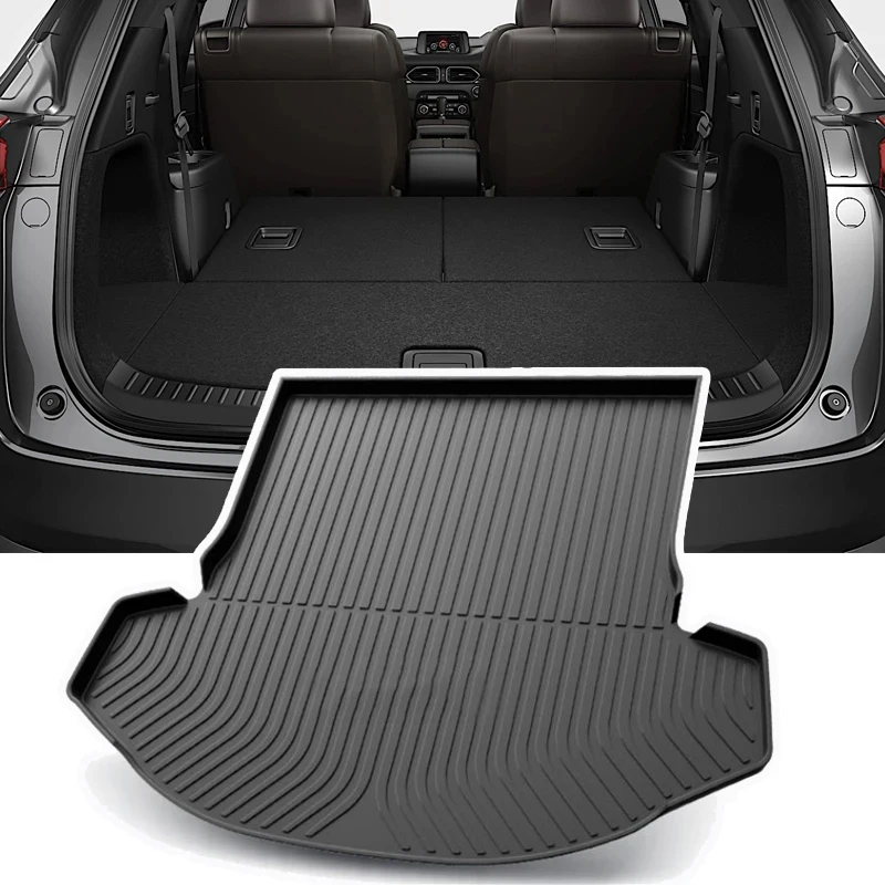 for Mazda CX-8 Accessories 2023 2024~2018 CX8 CX 8 Car Trunk Floor Mats Upholstered Waterproof Protect TPE Material Storage Pad