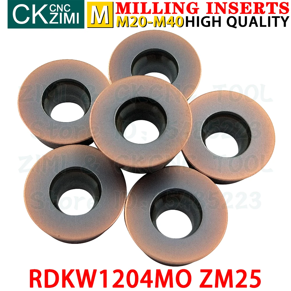 10P RDKW1204MO ZM25 RDKW 1204 MO ZM25 Carbide Inserts Face Milling Inserts Indexable Milling Tools CNC Milling Cutter Metal Tool