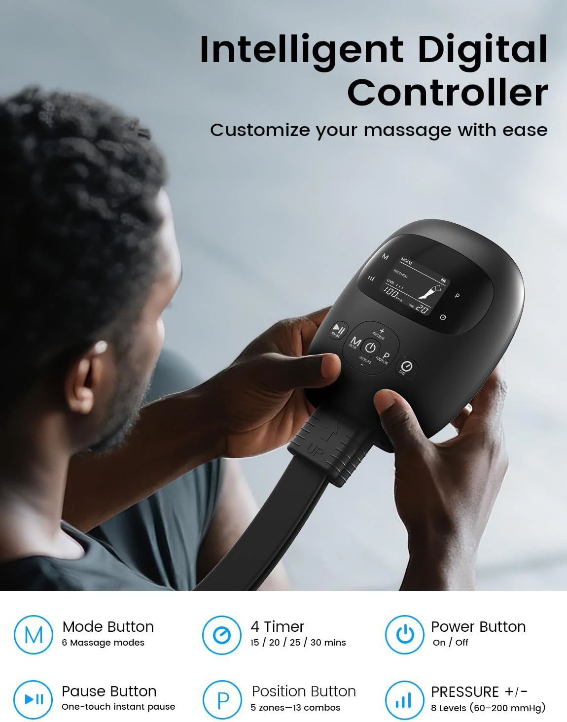 5-Chamber Compression Recovery Boots Leg Massager, Rechargeable Cordless Muscle Massage Relaxation For Athletes After Exercise - Image 2