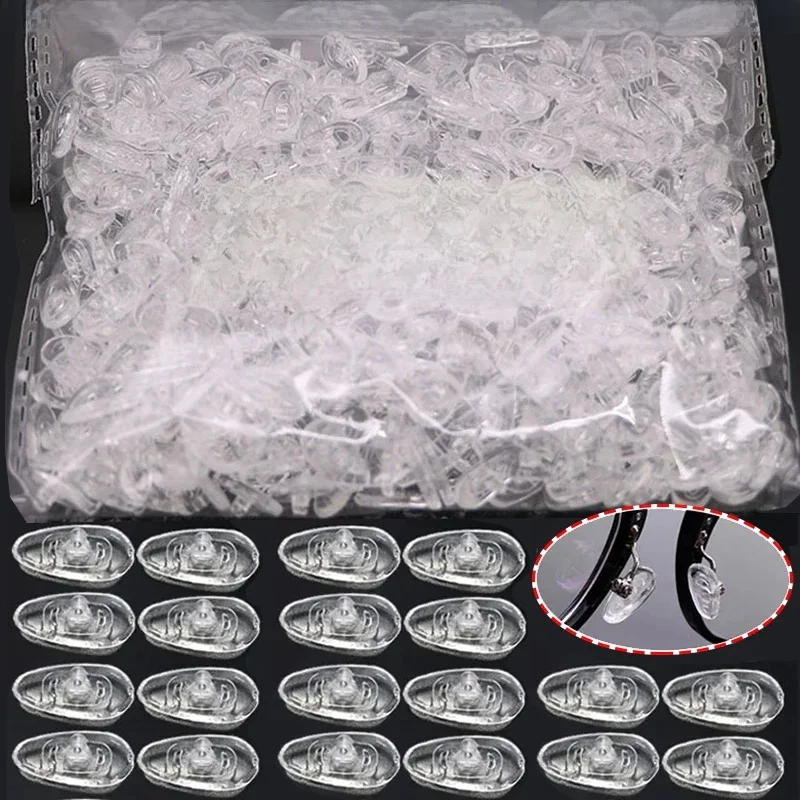 100 sztuk przezroczysty owalny uchwyt na nos do okularów DIY silikonowa komora powietrzna noski okulary okulary przeciwsłoneczne antypoślizgowe akcesoria do okularów — zdjęcie 2