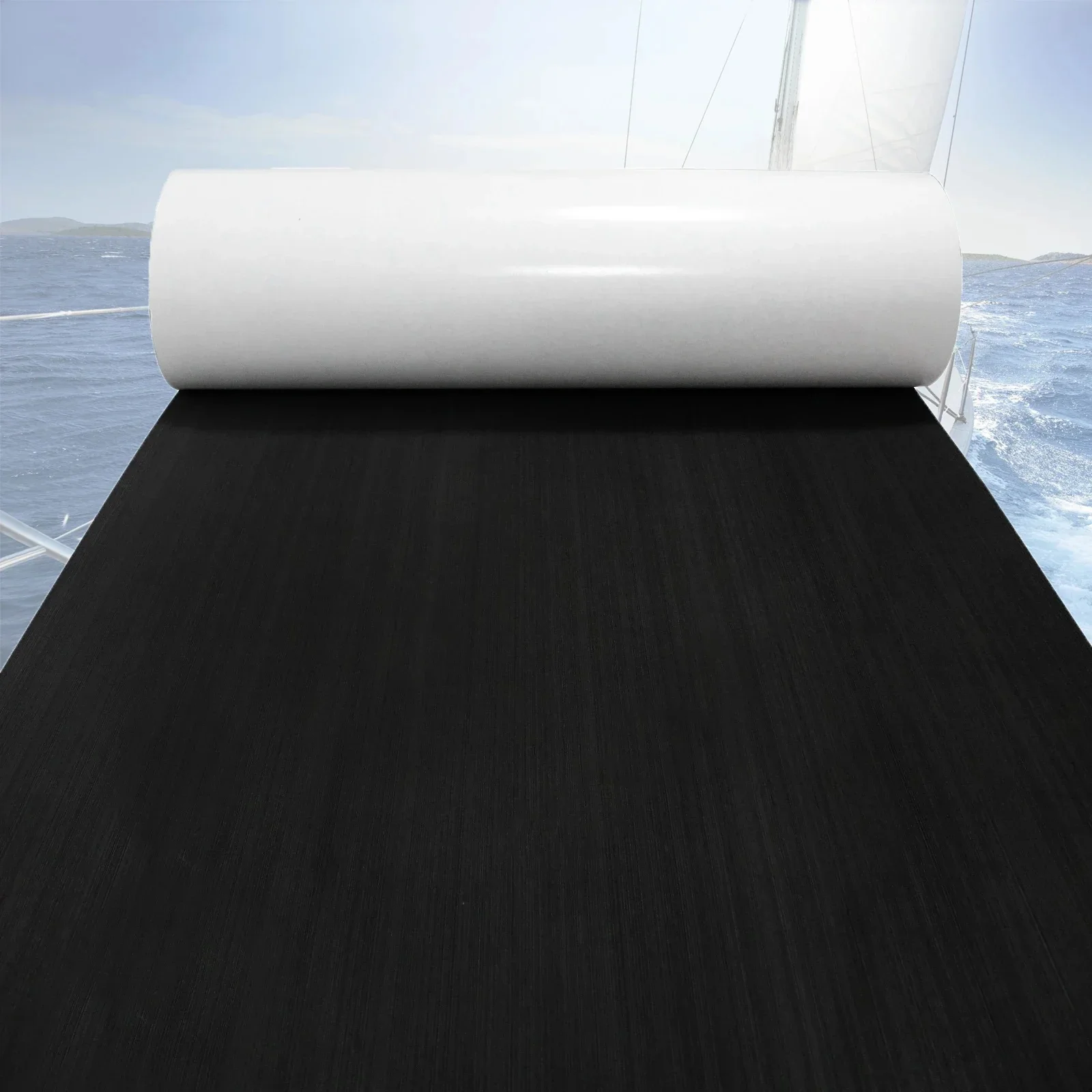 2400x900x5mm EVA Foam Faux Teak Boot Terrasplanken Mat Grijs Pluche Oppervlak zelfklevende Jacht Vloeren Anti-Slip Mat Kajak Accessoires - afbeelding 2