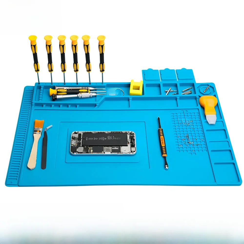 Heat Insulation Soldering Mat Computer Phone Repair Tool Kit ESD Working Silicone Repair Pad Heatresistant Maintenance Tool Kit