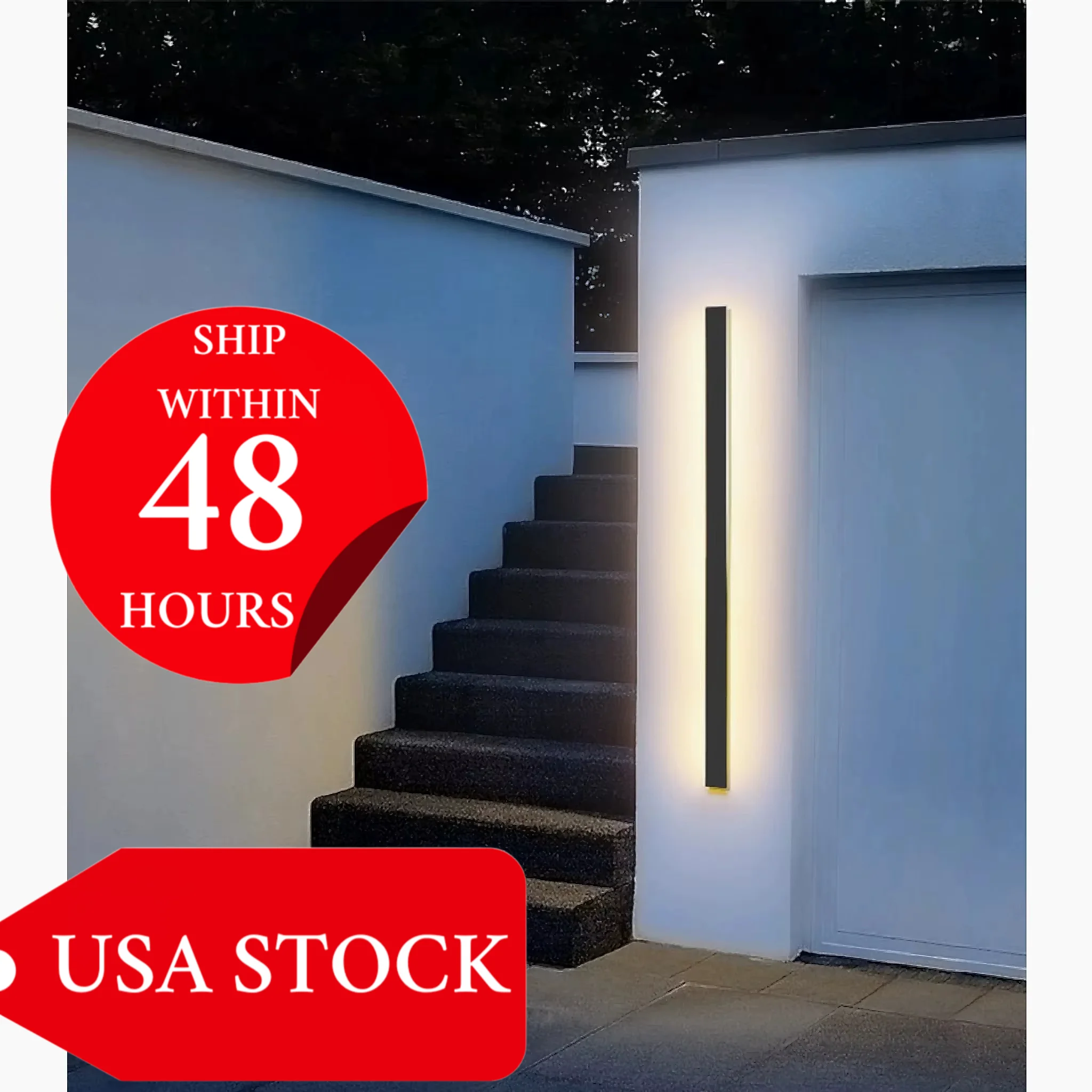 

Modern Durable IP65 Waterproof Outdoor Black Sleek LED Outdoor Wall Lamp Aluminum Long Luxury Lights for Garden Villa Porch