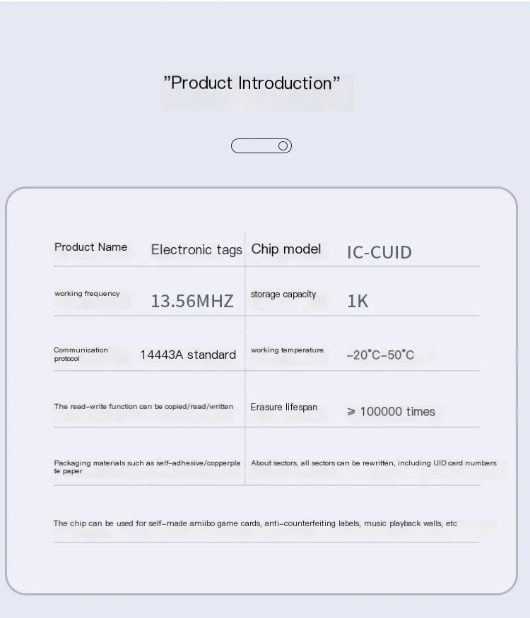 13.56mhz CUID changeable S50 1K RFID Sticker Wet Inlay NFC tag Sector 0 Block 0 UID Rewritable Proximity Card Copy Badge Clone