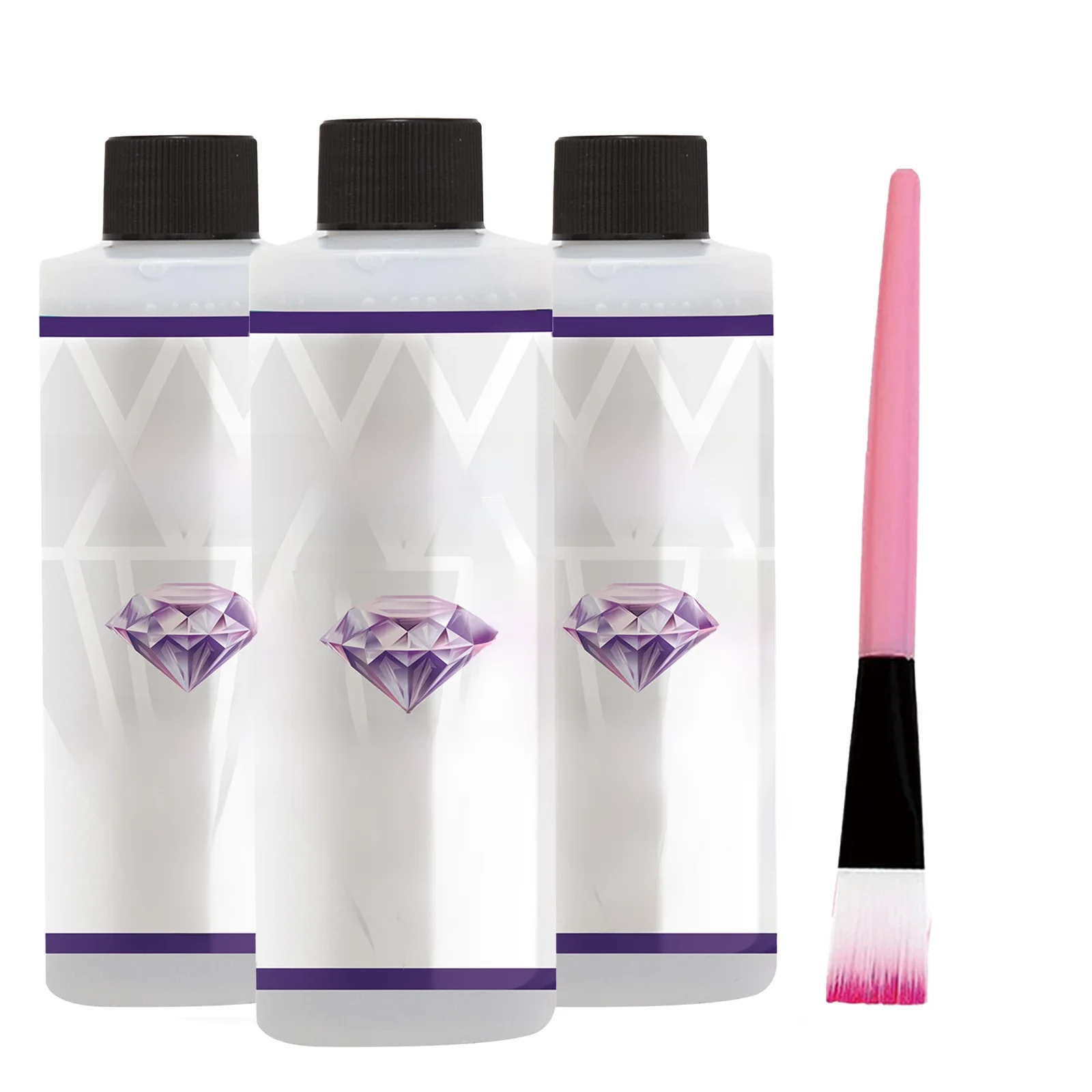 2 In 1 60 ML/200 ML Diamond Painting Sealer 5D Diamond Painting Art Lijm En Siliconen Borstel Permanente Hold & Shine Effect Sealer - afbeelding 2