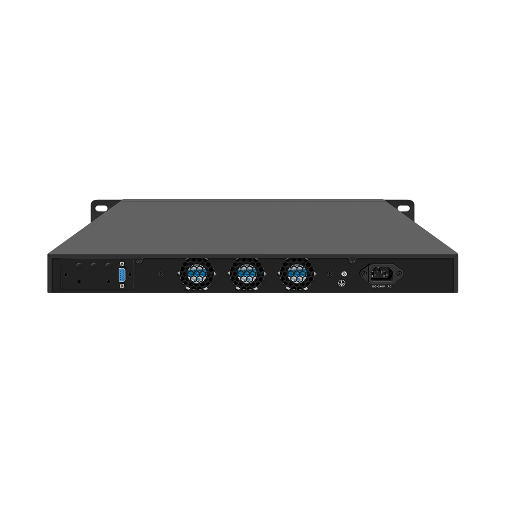 Alat Firewall dudukan rak 19 inci HUNSN 1U, N100,N200,I3 N305, Router jaringan, RJ53, 4 x 226-V 2.5GbE LAN, VGA, GPIO, Slot SIM