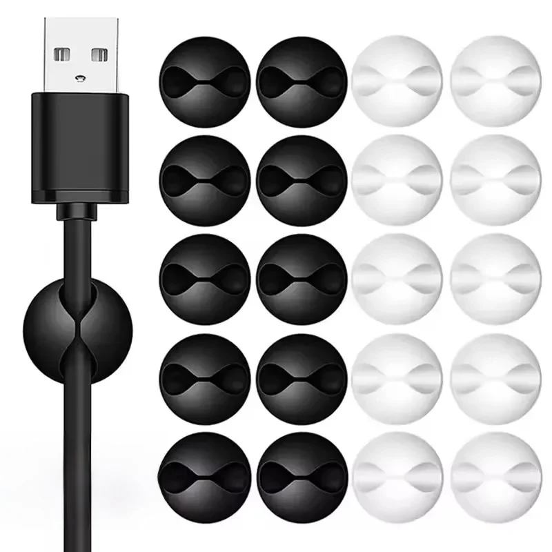 Mini organisateur d'enrouleur de câble, 5/50 pièces, Clips de câble de chargement USB, organisateur de bureau bien rangé, support de cordon de fil, protecteurs dans la maison, le bureau et la voiture