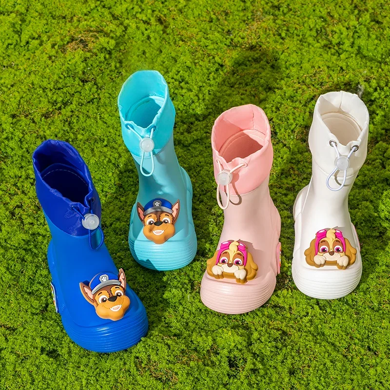 PAW Patrol-Chaussures de Pluie pour Enfant Garçon et Fille, Bottes en Caoutchouc Antidérapantes pour Bébés Quatre Saisons