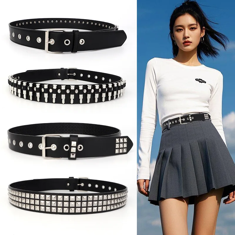 

Punk Rock Studded Belt for Women Men