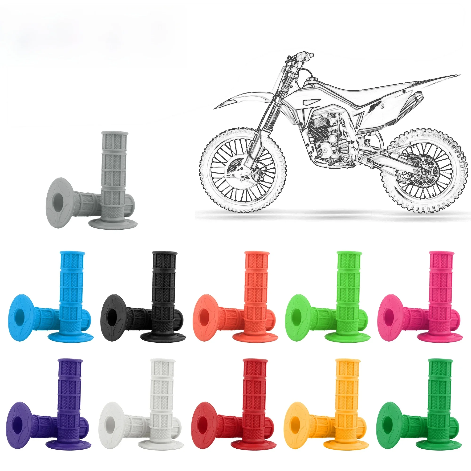 AliExpress PowerMotor 22mm 7/8" Universal Motorcycle Soft Rubber Hand Grips For Honda Kawasaki Yamaha Suzuki BMW KTM Dirt Bike Motocross Accessories