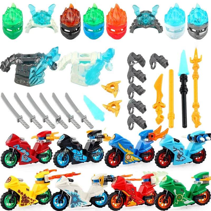 Série de films Hurcycles Les nuits de construction Zane Kai Musée Lloyd modèles armes Accessoires blocs de construction dos Jouets S01-S16