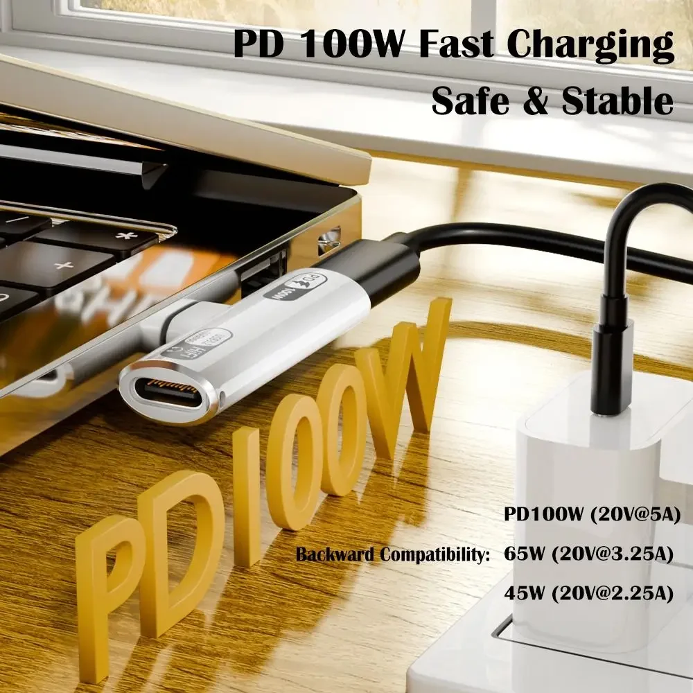 2 in 1 Typ C auf USB-C Kopfhörer Audio Ladegerät Adapter Splitter Konverter Typ-C + PD/QC Laden 100 W 2-in-1 Adapter