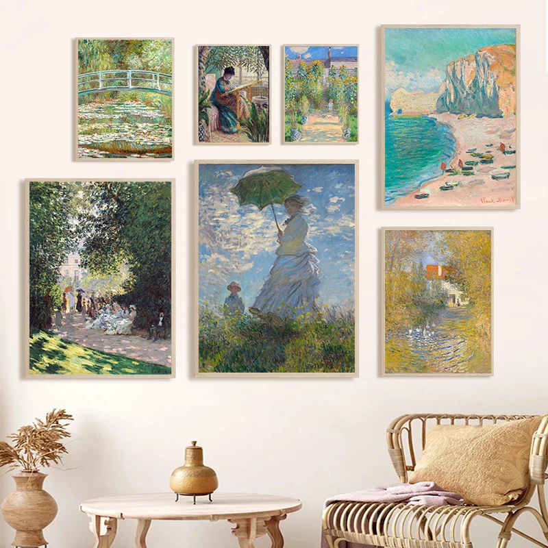 Famous Claude Monet Artwork Canvas Painting Wall Art Posters and Prints Picture For Bedroom Office Home Decor Cafe Cuadros