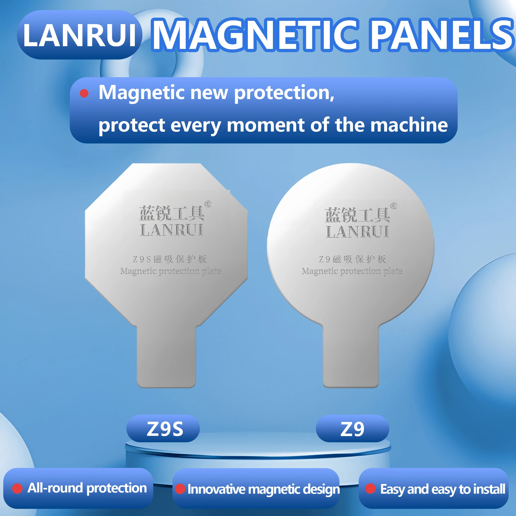 Lanrui z9/z9s Universal Rear Glass Magnetic Protection Plate for IP11-17 Series Protection For Wireless Charging Magnets