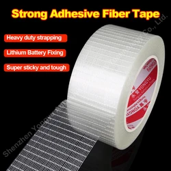 High Sticky Reinforced Self Adhesive Fiber Tape High Viscosity Transparent Grid Fiber Tape for Carton Strapping Packing Tape