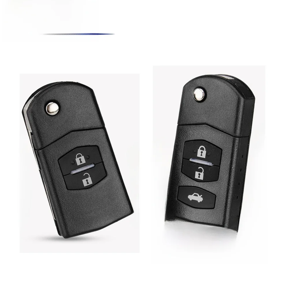 Meilleure clé 2/3 boutons grande batterie tenir rabat pliant télécommande voiture clé étui Fob pour MAZDA 3 5 6 série M6 RX8 MX5 avec lame non coupée