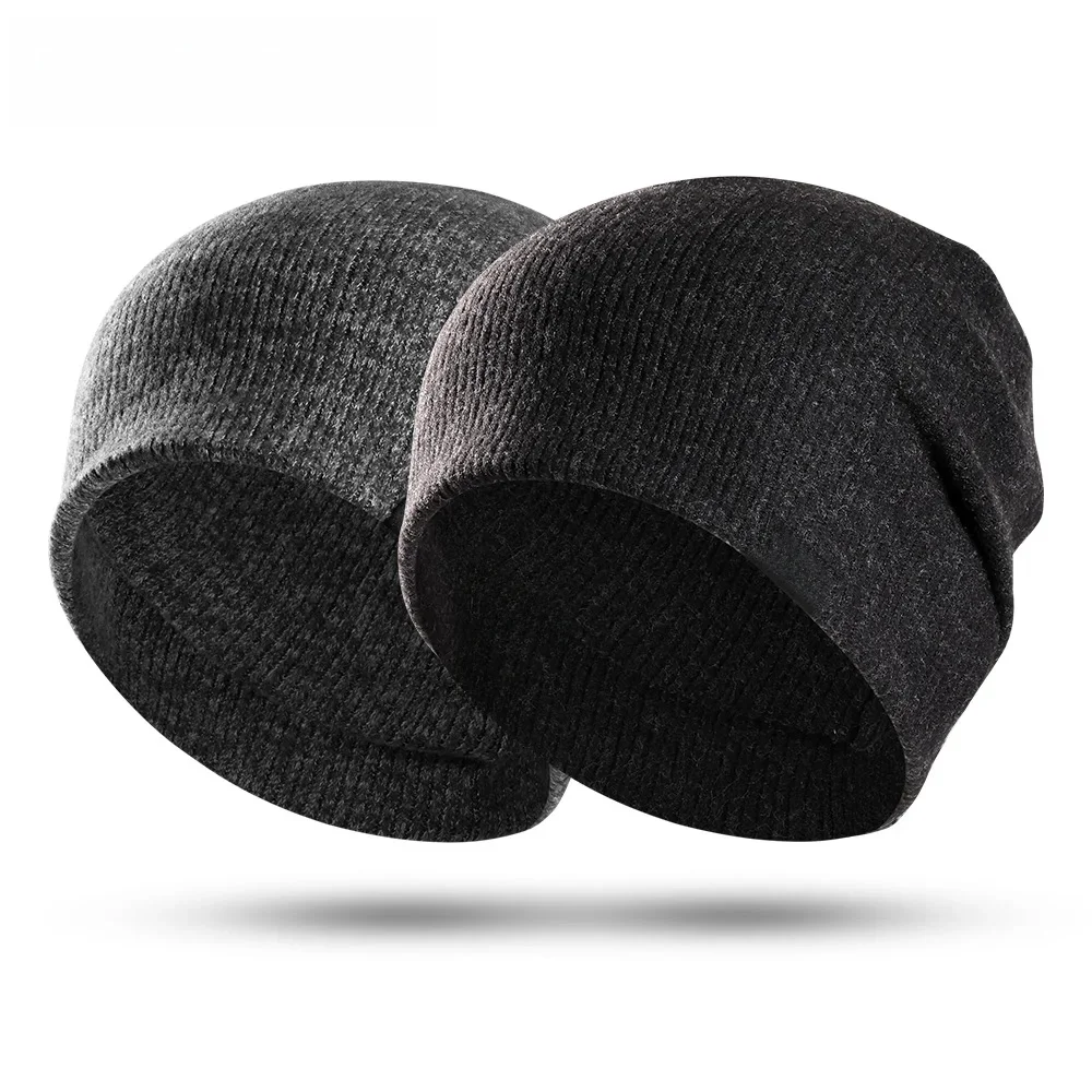 Zimowe czapki z dzianiny czapki termiczne do biegania na świeżym powietrzu Skullies czapki wiatroszczelne narciarstwo Snowboard kolarstwo piesze wycieczki miękka ciepła czapka mężczyźni kobiety — zdjęcie 2