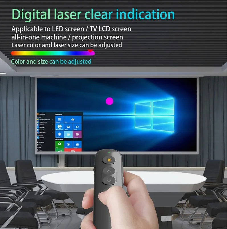 Scheinwerfer/Lupe/Digitale Präsentation Pointer,PPT PowerPointer Wireless Presenter Remote Clicker Stift für Lehrer