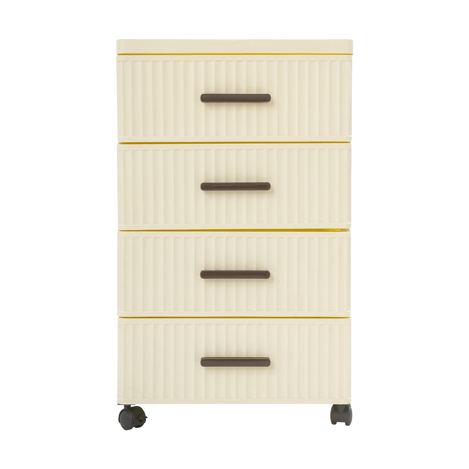 

Storage Cabinet, 4 Tier Drawer Storage Organizer, Storage Cabinet with 4 Universal Wheels Plastic Small Dressers for Bedroom