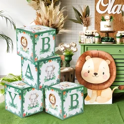 Baby Shower Letter Box 1st Birthday Party Decor Kids Jungle Safari Birthday Green Forest DIY Balloon Box Anniversary Party Decor