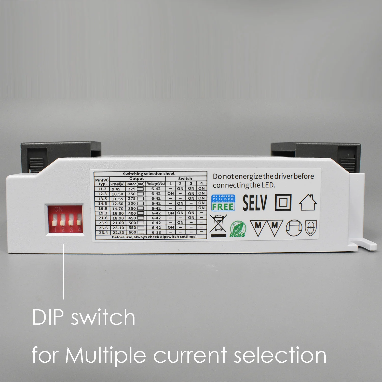 DT6 DALI Dimmable LED Driver Box 40W 60W Comercial Lighting Power Supply Constant Current Selection DIP Switch Push Dimming