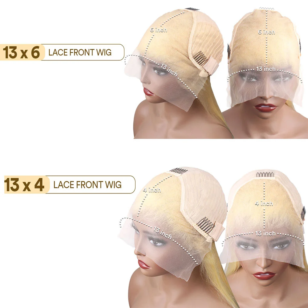 Peluca Frontal de encaje Rubio liso de 30 pulgadas 613 Hd pelucas de cabello humano transparente 13x6 para mujeres negras peluca Frontal de encaje de color 13x4