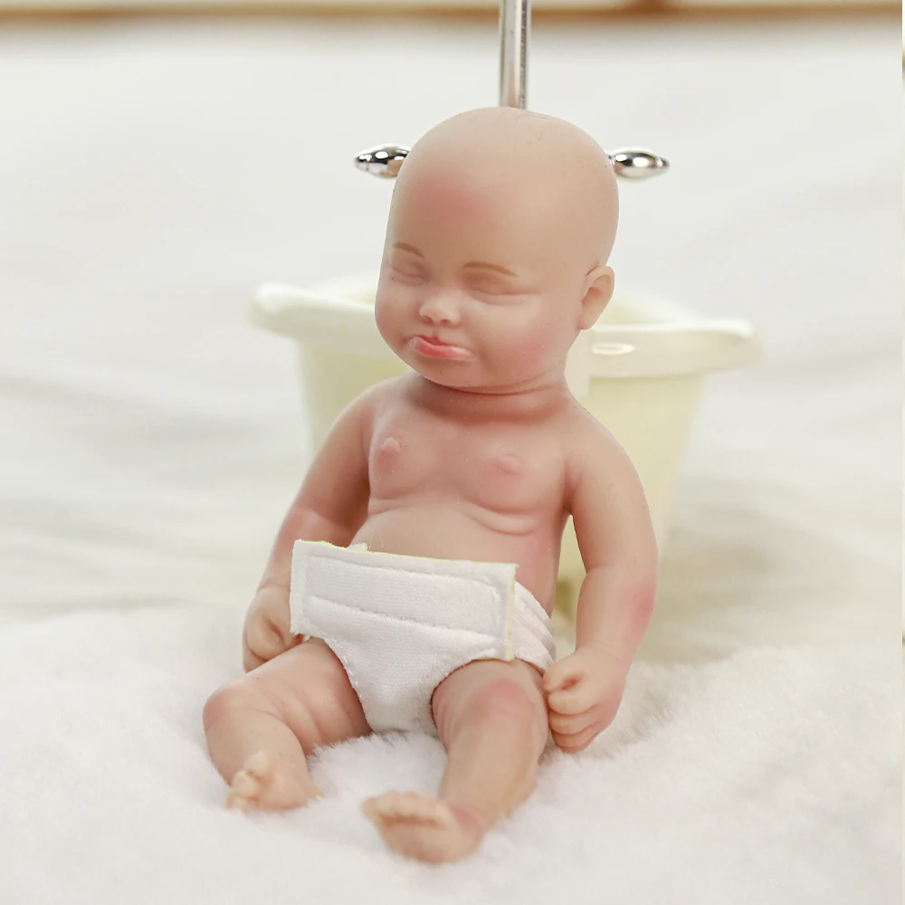 6 inch 15cm Mini Reborn Baby Doll Full Body Silicone Realistic Artficial Toy Lovely Vivid Boy Girl Doll Toy DIY Hot Sale 2022