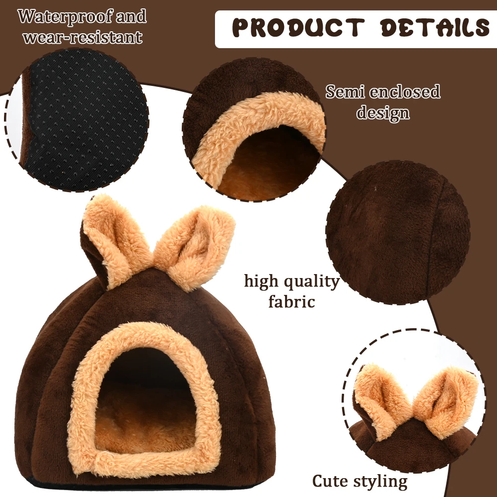 Guinea Pig Bed Hideout,Small Pet Bed for Small Animal Rabbit Guinea Pig Hamster,Warm Guinea Pig Bed House with Removable Pad