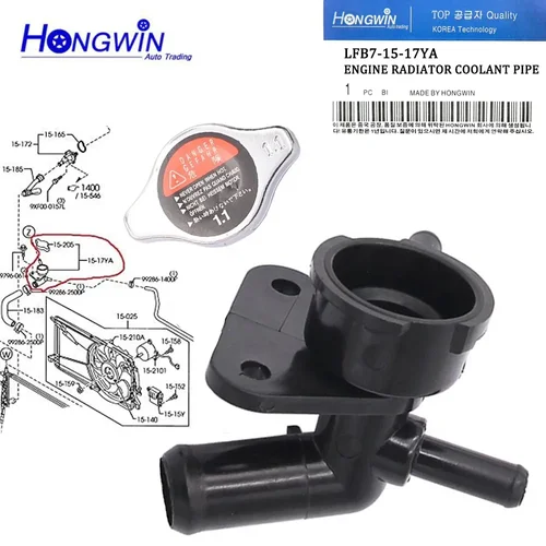 LFB7-15-17Y nuevo cuello de relleno de radiador con tapa para Mazda 5 6 2.3L L4 2006-2010 LFB7-15-17YA LFB71517YA LFB71517Y LFB7 15 17YA 15-17Y