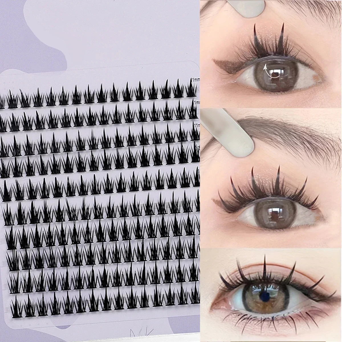 160 rangées de cils en Faux vison, Extension de cils naturels, bande russe 3D, grappe de cils individuels