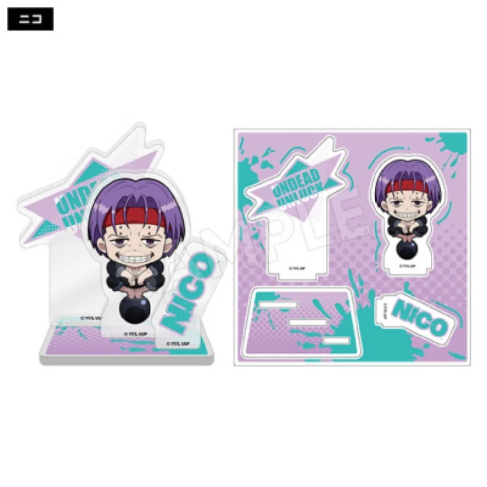 Anime Undead Unluck Chibi Acrylic Stand Figure Kawaii Mini Rip Billy Nico Victor Model Plate Desk Ornament Fan Gift Keychain