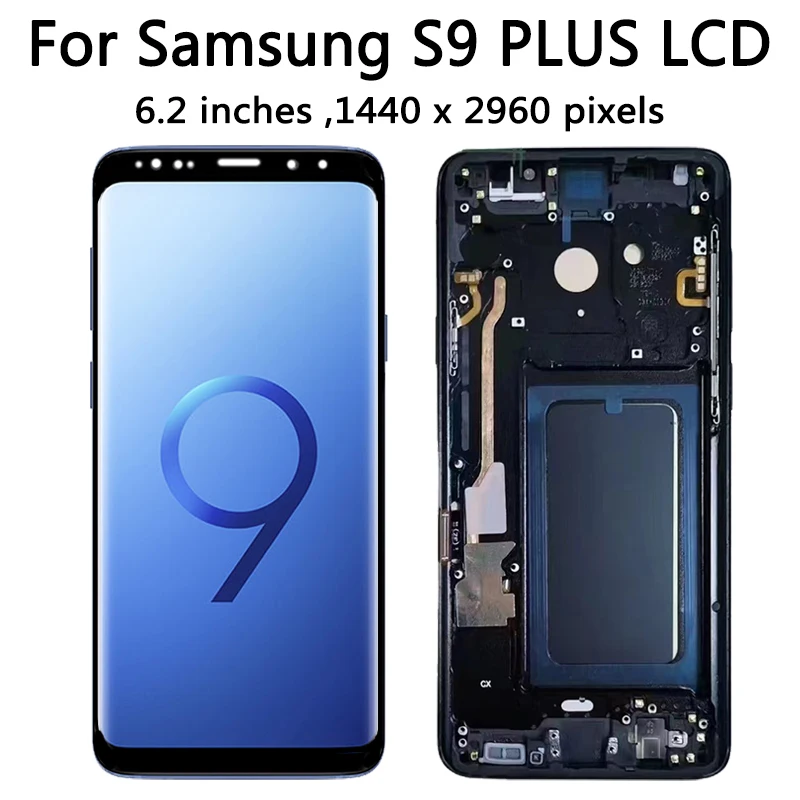 Tft qualität s9 lcd für samsung s9 plus g965 g965f g965u lcd display touchscreen digitalis ierer mit rahmen ersatz