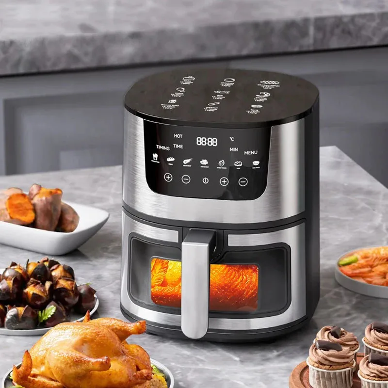 1400W 7L Electric Air Fryer Large Capacity Convection Oven Deep Fryer Without Oil Kitchen 360°Baking Touch Screen Air Fryer