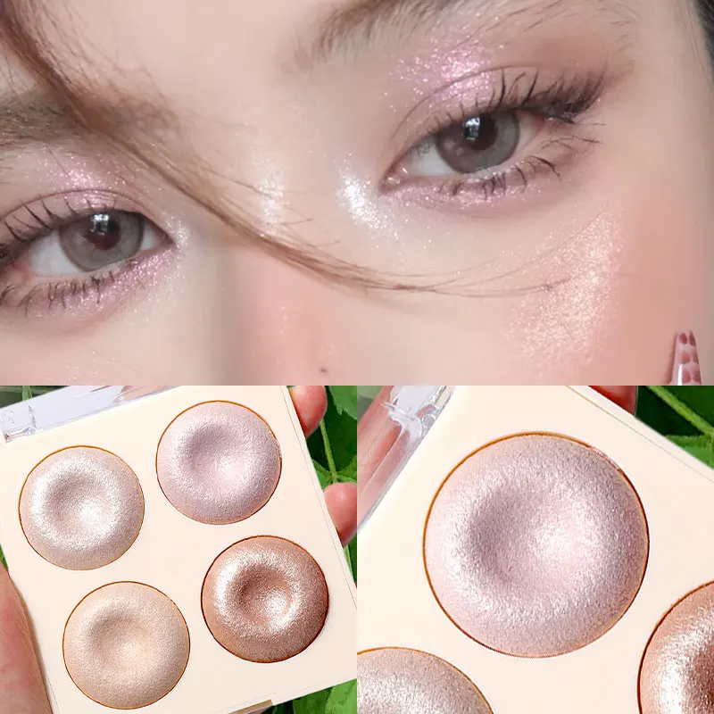 Palette de poudre surligneur diamant 4 couleurs, paillettes, Contour du visage, maquillage scintillant, cosmétique Ultra concentré