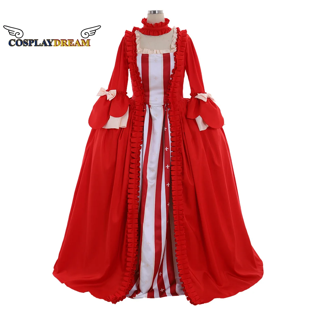 

Rococo Colonial Georgian 18th Marie Antoinette Day Court Gown Dress Red Dress Noble Dress Princess Cosplay Costume