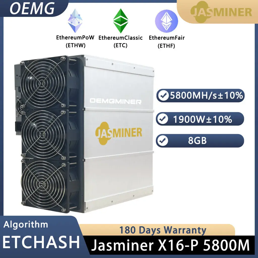 New JASMINER X16-P 5800MH/S 1900W 8G ETC OCTA ZIL Miner, тихий Wi-Fi с блоком питания