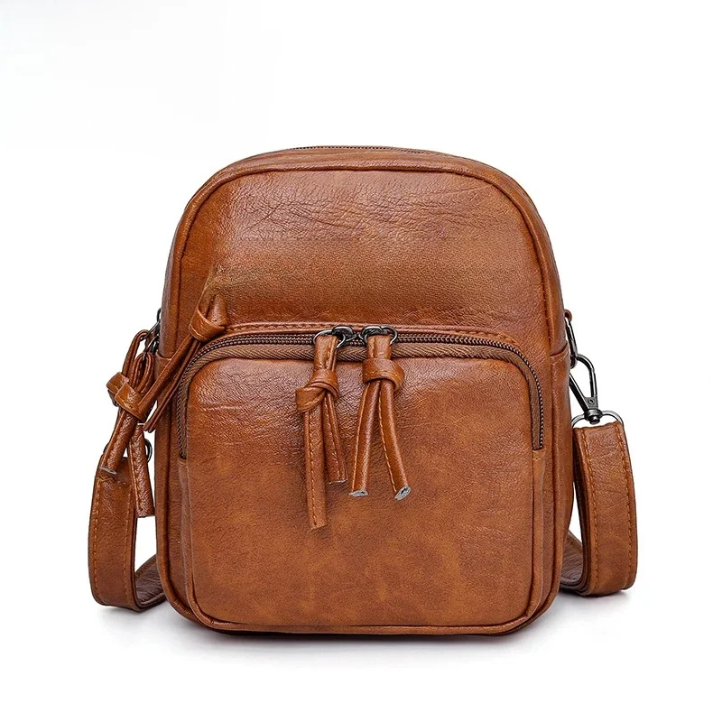 Yogodlns Vintage Crossbody Bag Women Soft PU Leather Shoulder Bag Multifunction Messenger Bag Small Square Bag Big Capacity Bag — zdjęcie 2