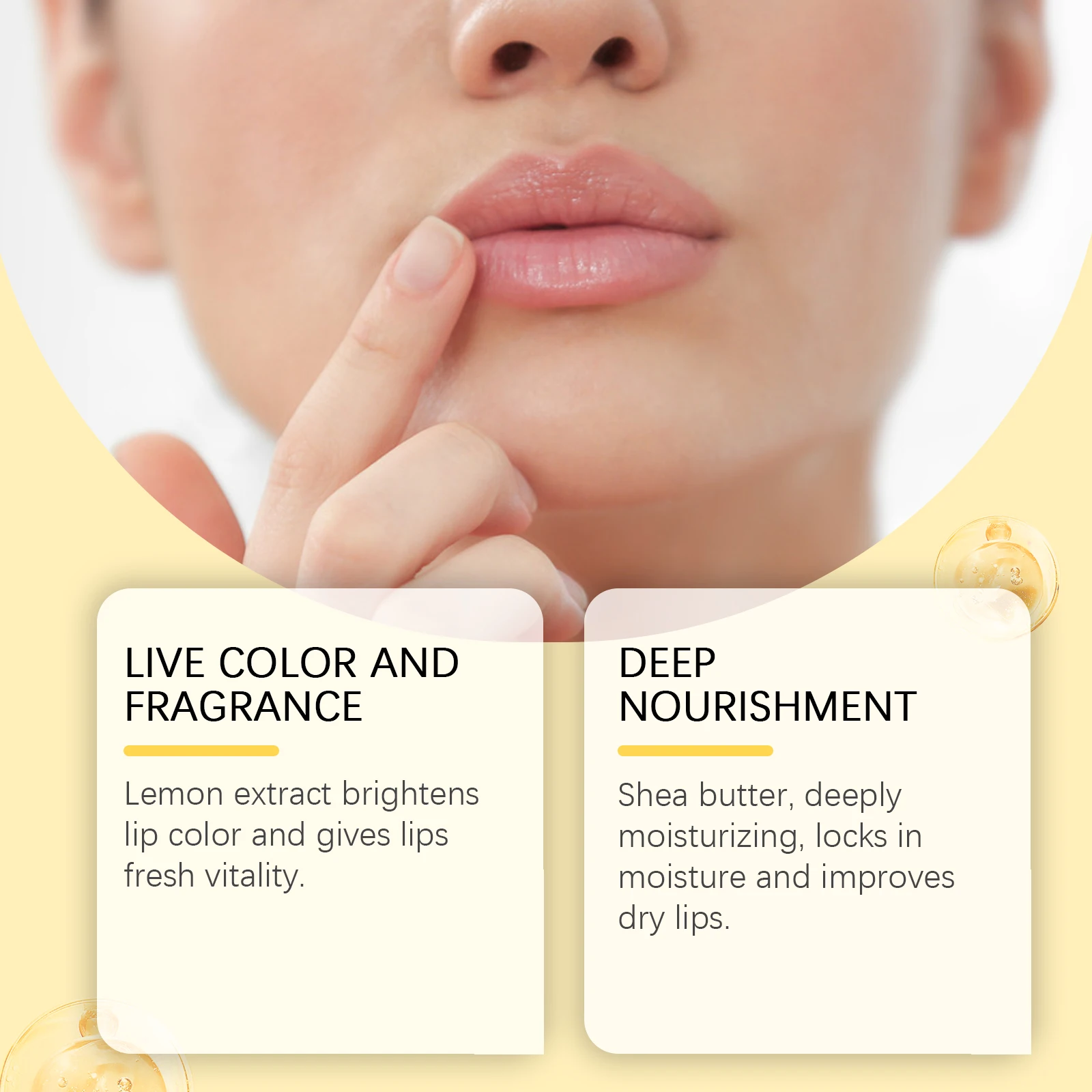 OUHOE 5g Lemon Ginger Lip Balm Moisturizing Hydrating Nourishing Lip Care For Soft Smooth Lips Daily Use Lightweight Non Sticky